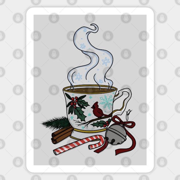 Winter tea cup Magnet by MoonstoneandMyth